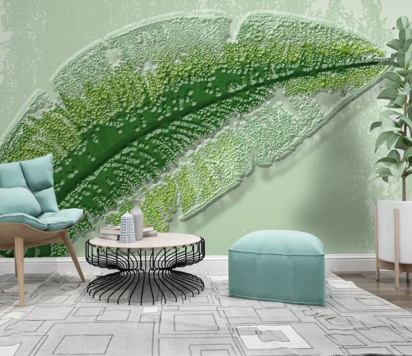 3D Art Green Leaf WC82 Wall Murals Wallpaper AJ Wallpaper 2