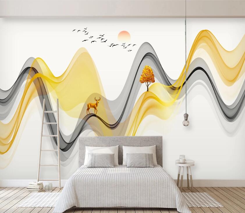 3D Color Wave WC74 Wall Murals Wallpaper AJ Wallpaper 2
