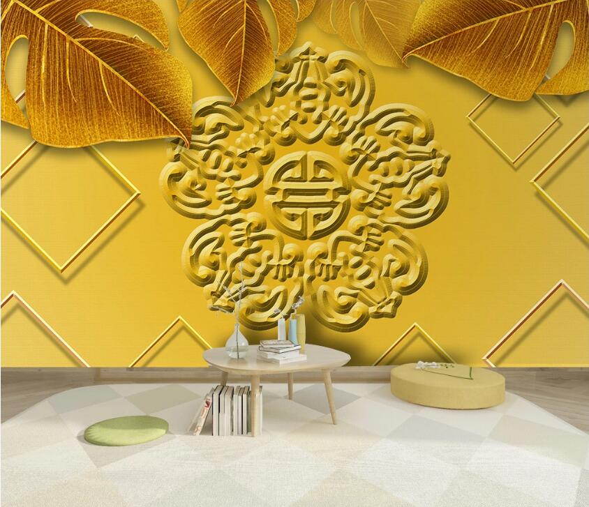 3D Yellow Pattern WC70 Wall Murals Wallpaper AJ Wallpaper 2