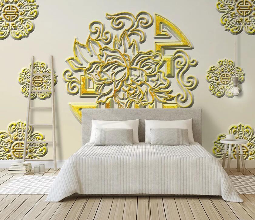 3D Yellow Pattern WC69 Wall Murals Wallpaper AJ Wallpaper 2