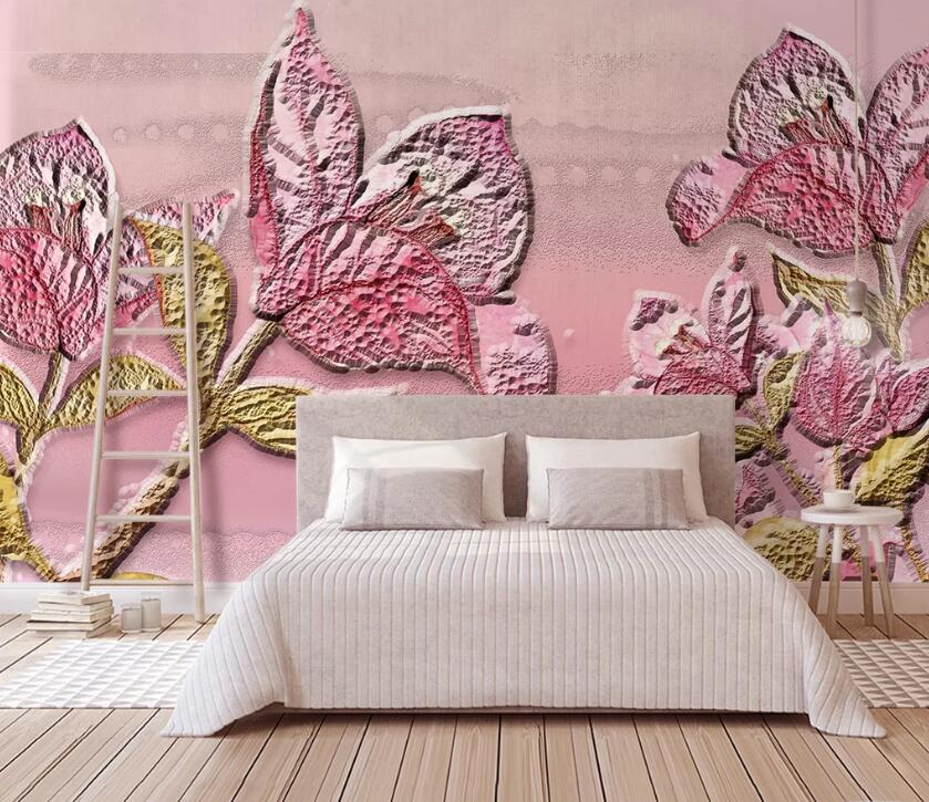 3D Pink Flowers WC64 Wall Murals Wallpaper AJ Wallpaper 2