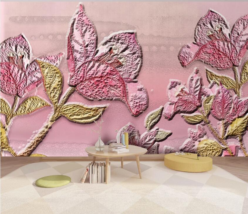 3D Pink Flowers WC64 Wall Murals Wallpaper AJ Wallpaper 2