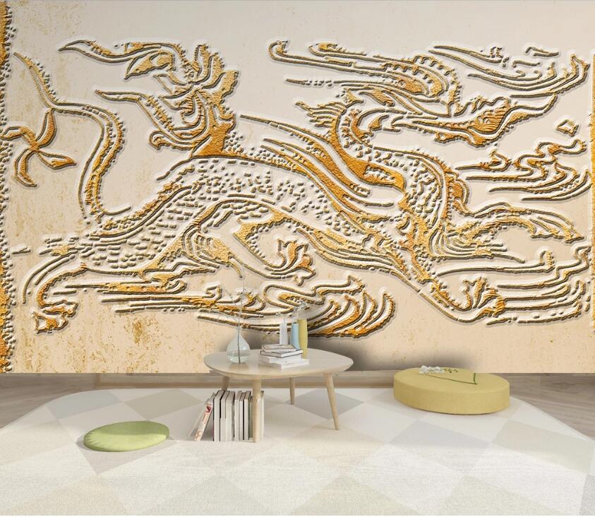 3D Carved Stripes WC47 Wall Murals Wallpaper AJ Wallpaper 2