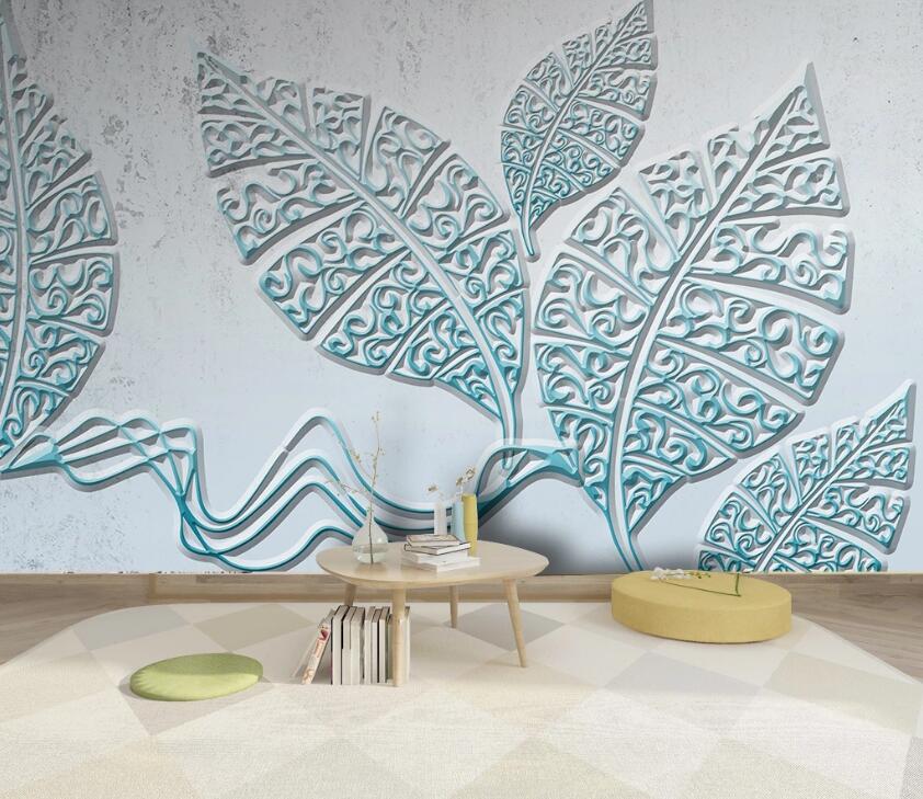 3D Carving Leaves WC45 Wall Murals Wallpaper AJ Wallpaper 2