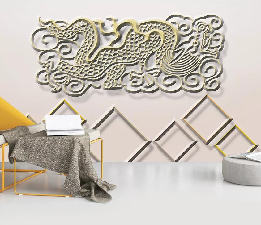 3D Carving Dragon WC28 Wall Murals Wallpaper AJ Wallpaper 2