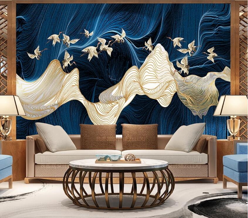3D Wavy Bird WC22 Wall Murals Wallpaper AJ Wallpaper 2