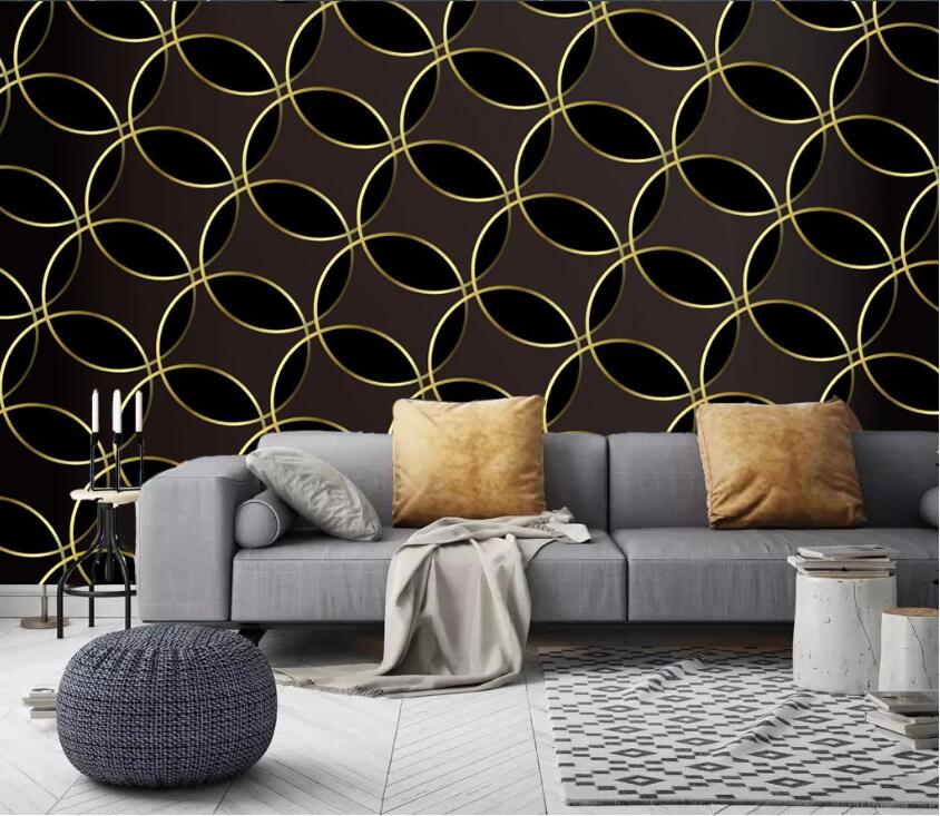 3D Golden Circle WC20 Wall Murals Wallpaper AJ Wallpaper 2