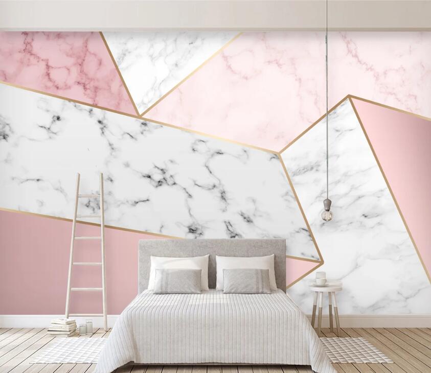 3D Pink Geometry WC15 Wall Murals Wallpaper AJ Wallpaper 2