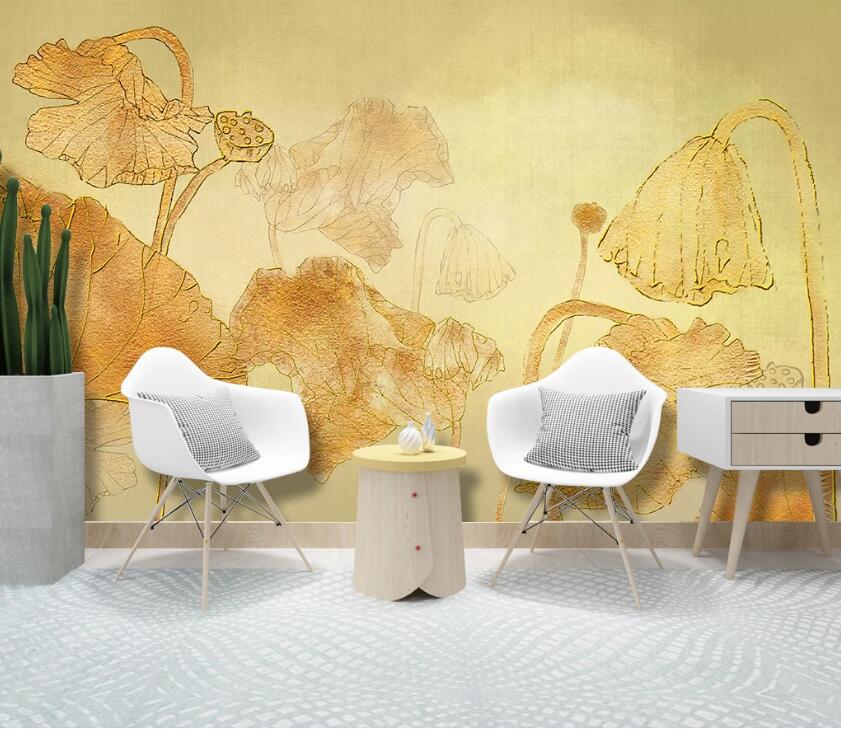 3D Withered Lotus Leaf WC13 Wall Murals Wallpaper AJ Wallpaper 2