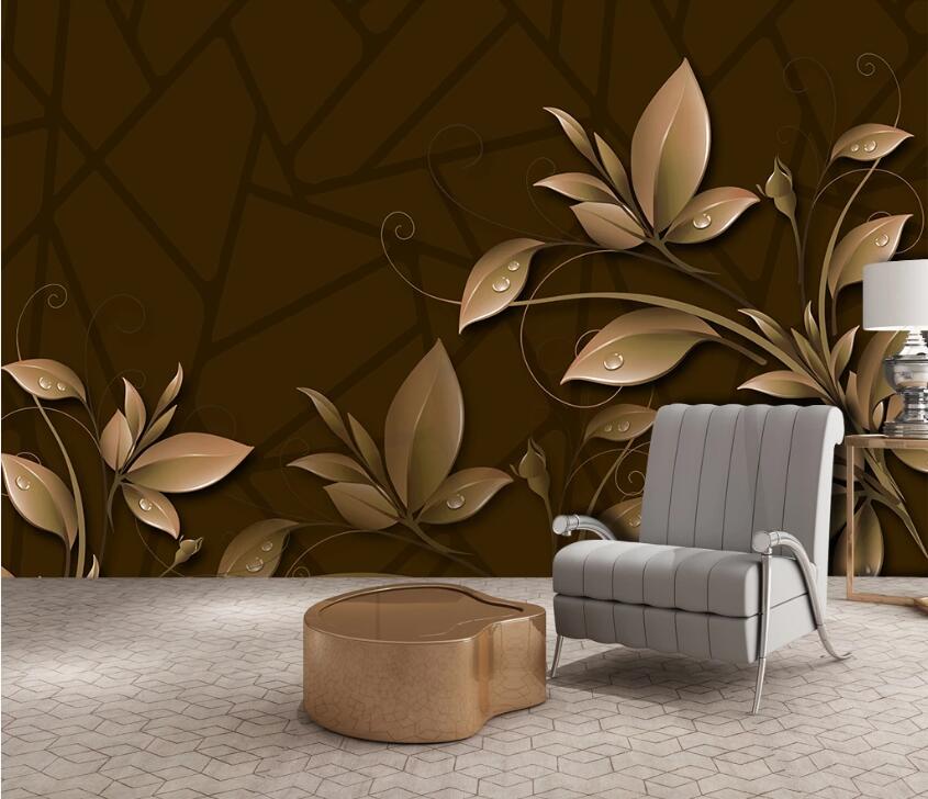 3D Raindrops On Leaves WC09 Wall Murals Wallpaper AJ Wallpaper 2
