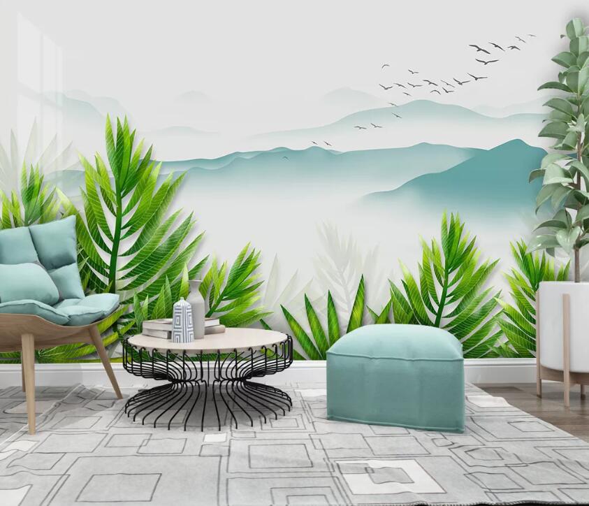 3D Valley Leaves WC05 Wall Murals Wallpaper AJ Wallpaper 2
