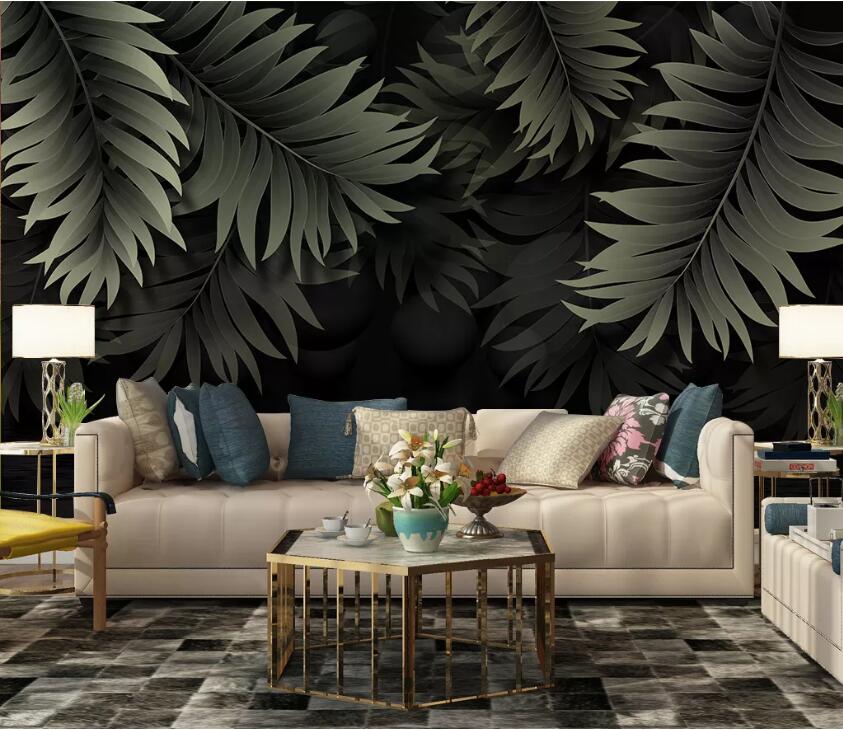 3D Green Leaf WC02 Wall Murals Wallpaper AJ Wallpaper 2