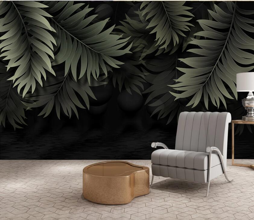3D Green Leaf WC02 Wall Murals Wallpaper AJ Wallpaper 2