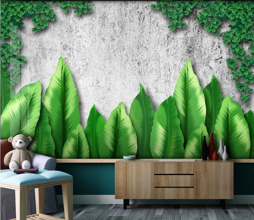 3D Green Leaf WC86 Wall Murals Wallpaper AJ Wallpaper 2