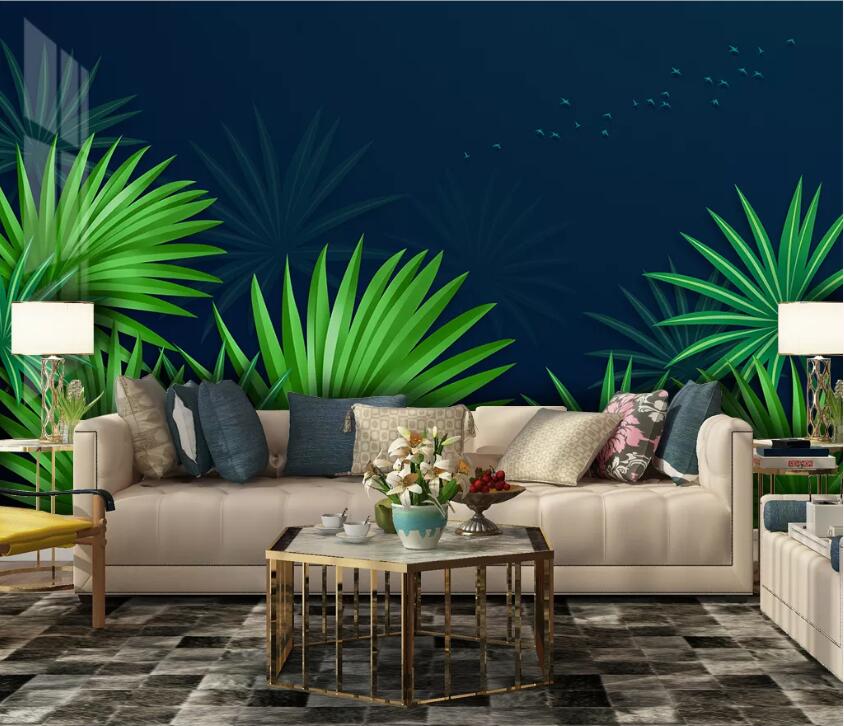 3D Green Leaf WC74 Wall Murals Wallpaper AJ Wallpaper 2