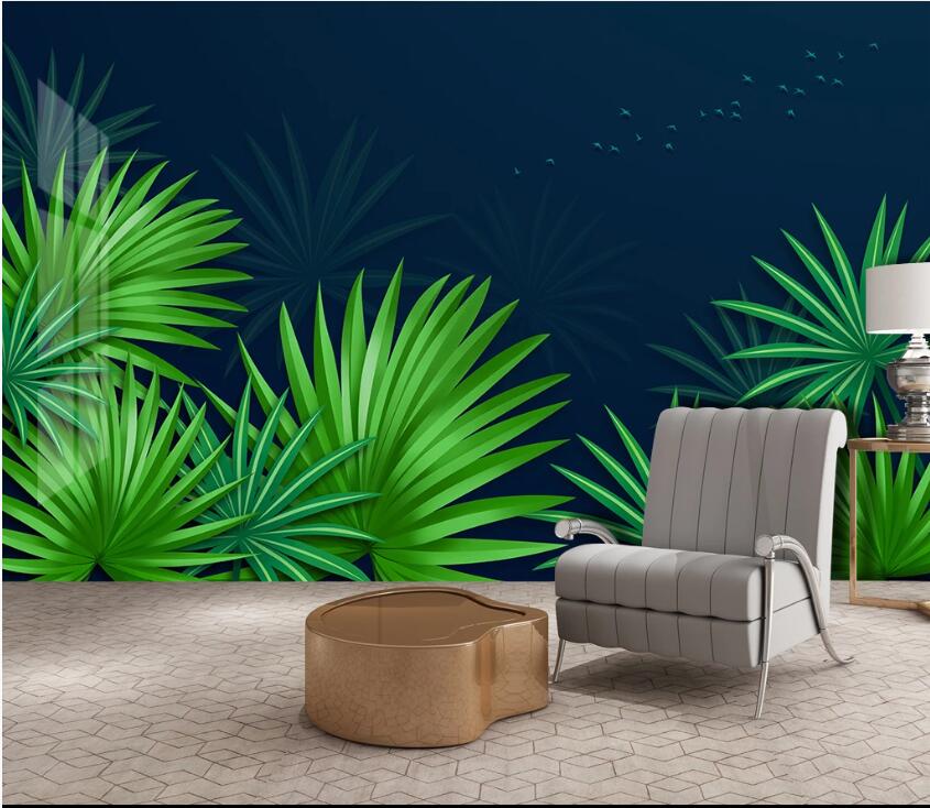 3D Green Leaf WC74 Wall Murals Wallpaper AJ Wallpaper 2
