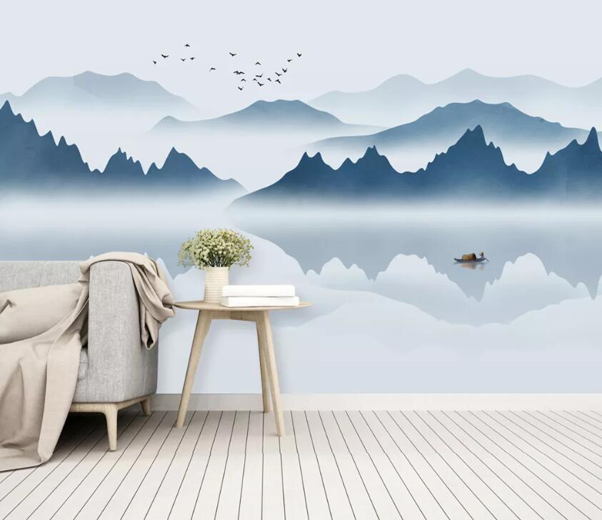 3D Mountain River WC58 Wall Murals Wallpaper AJ Wallpaper 2