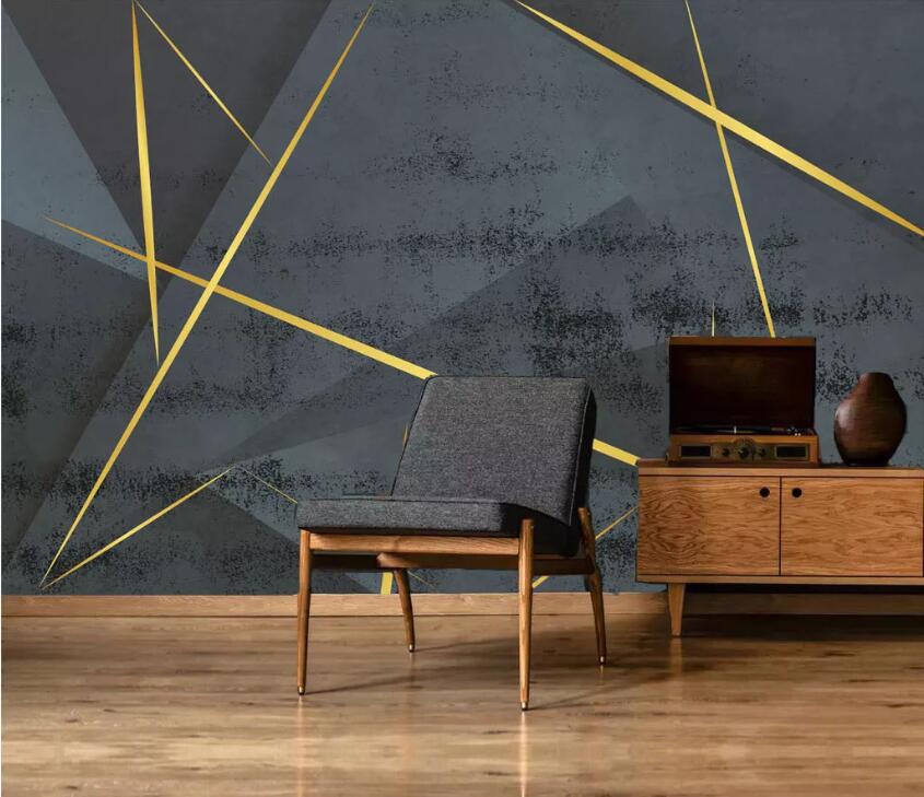 3D Golden Lines WC53 Wall Murals Wallpaper AJ Wallpaper 2