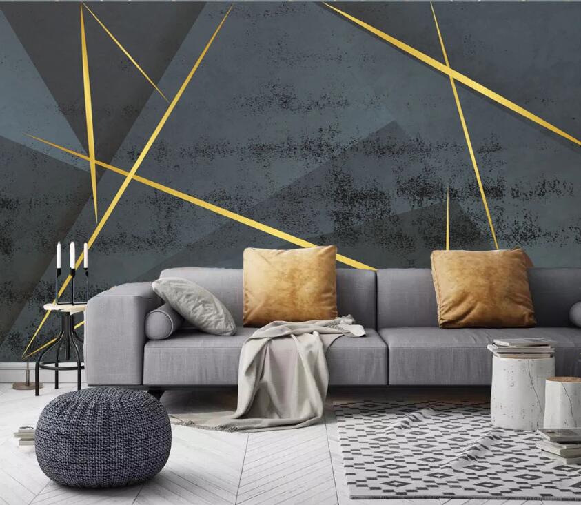 3D Golden Lines WC53 Wall Murals Wallpaper AJ Wallpaper 2