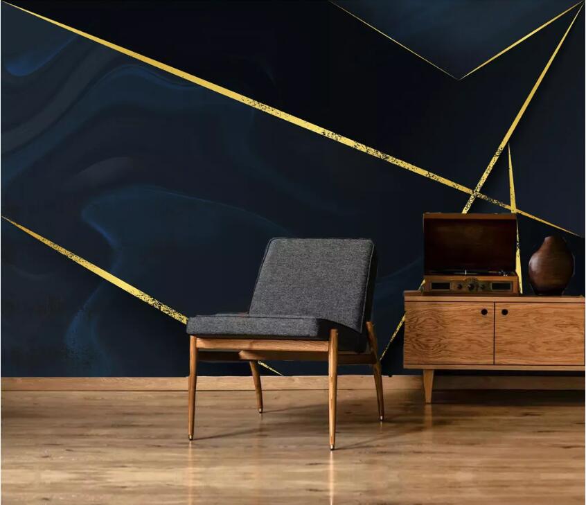 3D Golden Lines WC52 Wall Murals Wallpaper AJ Wallpaper 2