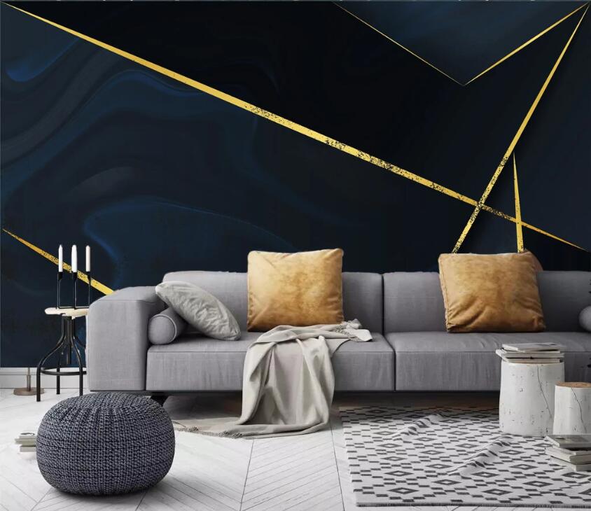 3D Golden Lines WC52 Wall Murals Wallpaper AJ Wallpaper 2