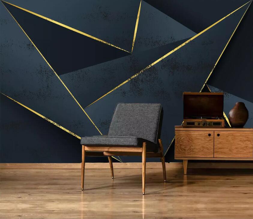 3D Golden Lines WC51 Wall Murals Wallpaper AJ Wallpaper 2