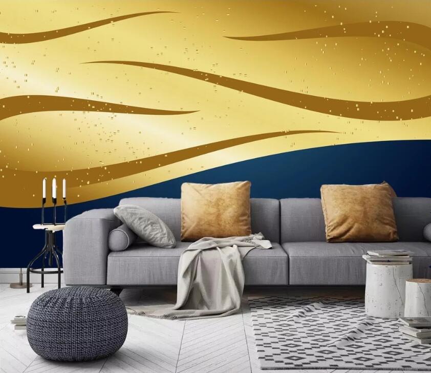 3D Golden Stripes WC45 Wall Murals Wallpaper AJ Wallpaper 2