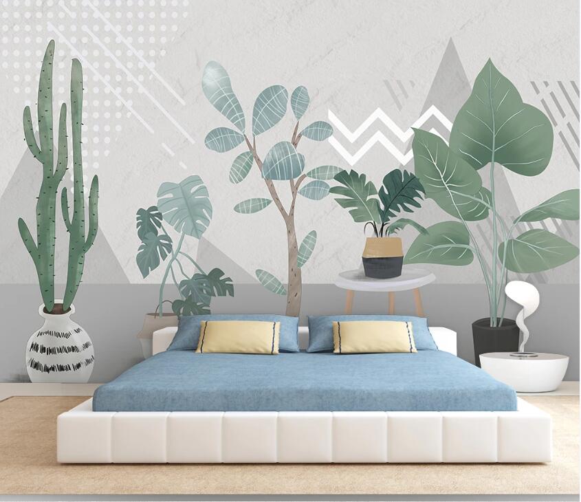 3D Green Plant WC44 Wall Murals Wallpaper AJ Wallpaper 2