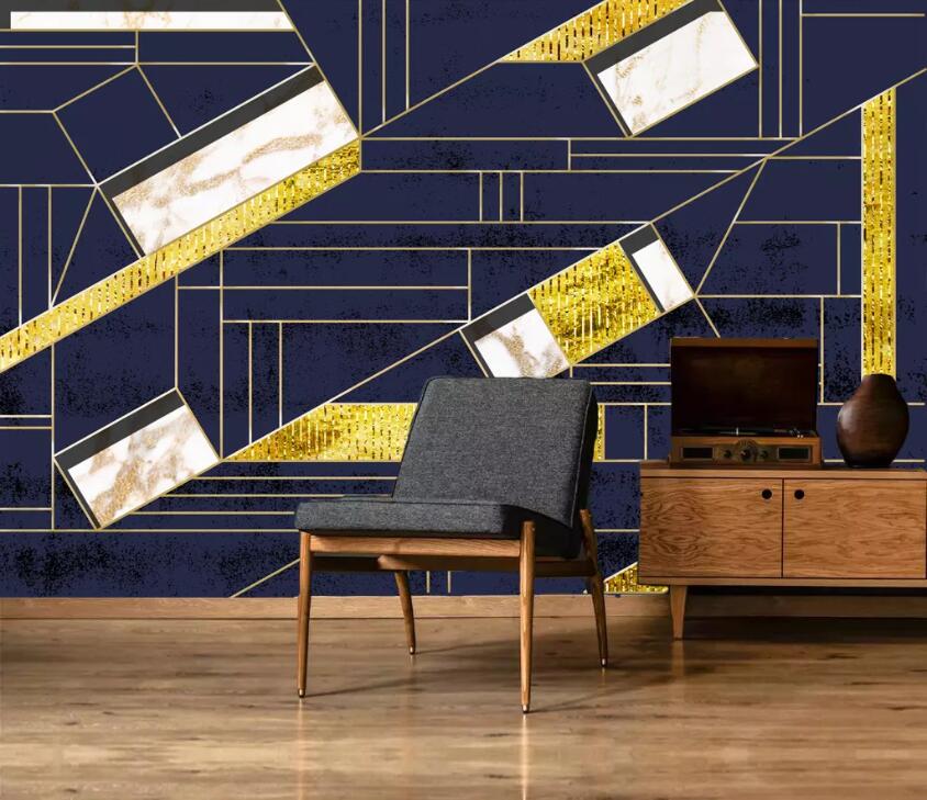 3D Golden Triangle WC24 Wall Murals Wallpaper AJ Wallpaper 2