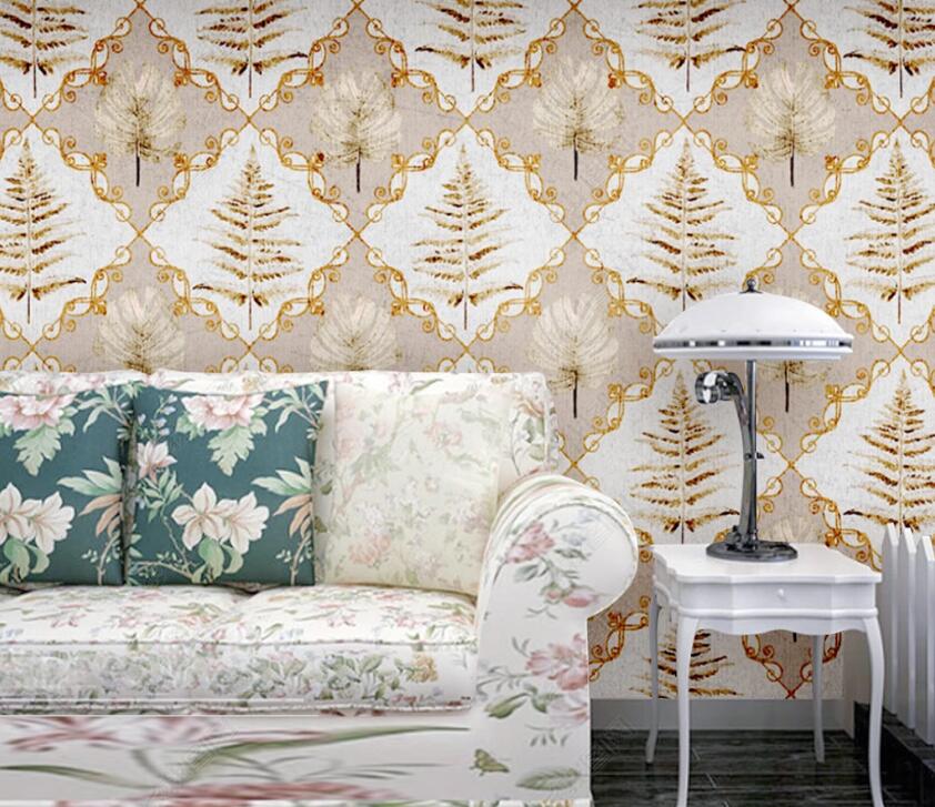 3D Leaf Stripe WC19 Wall Murals Wallpaper AJ Wallpaper 2