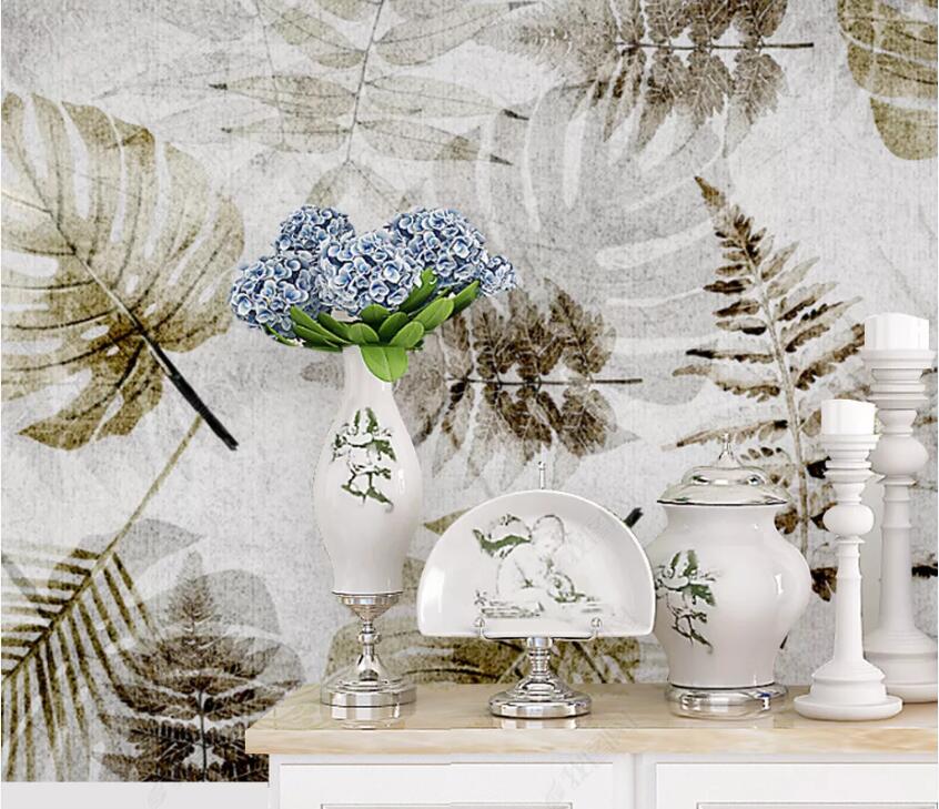 3D Cute Leaves WC18 Wall Murals Wallpaper AJ Wallpaper 2