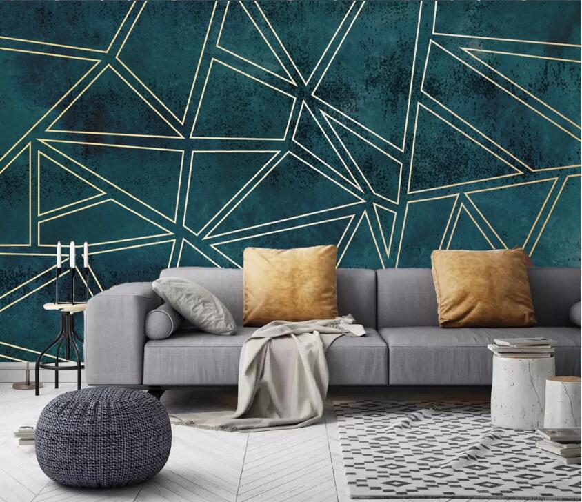 3D Golden Lines WC16 Wall Murals Wallpaper AJ Wallpaper 2