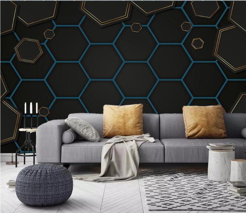 3D Colored Polygon WC97 Wall Murals Wallpaper AJ Wallpaper 2