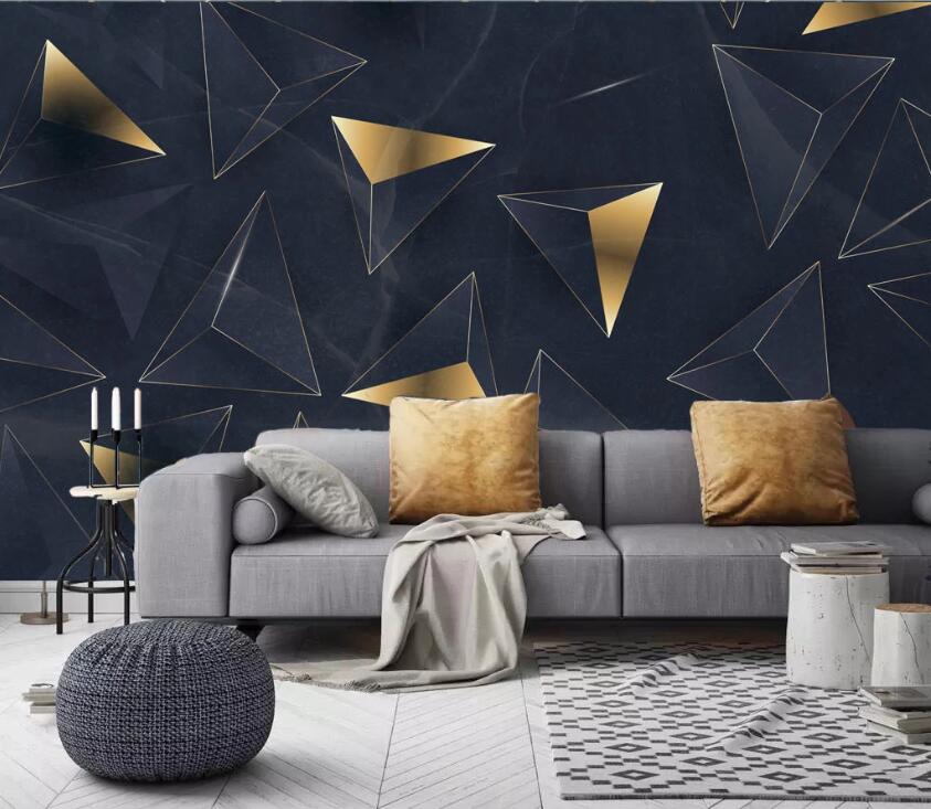 3D Golden Triangle WC92 Wall Murals Wallpaper AJ Wallpaper 2