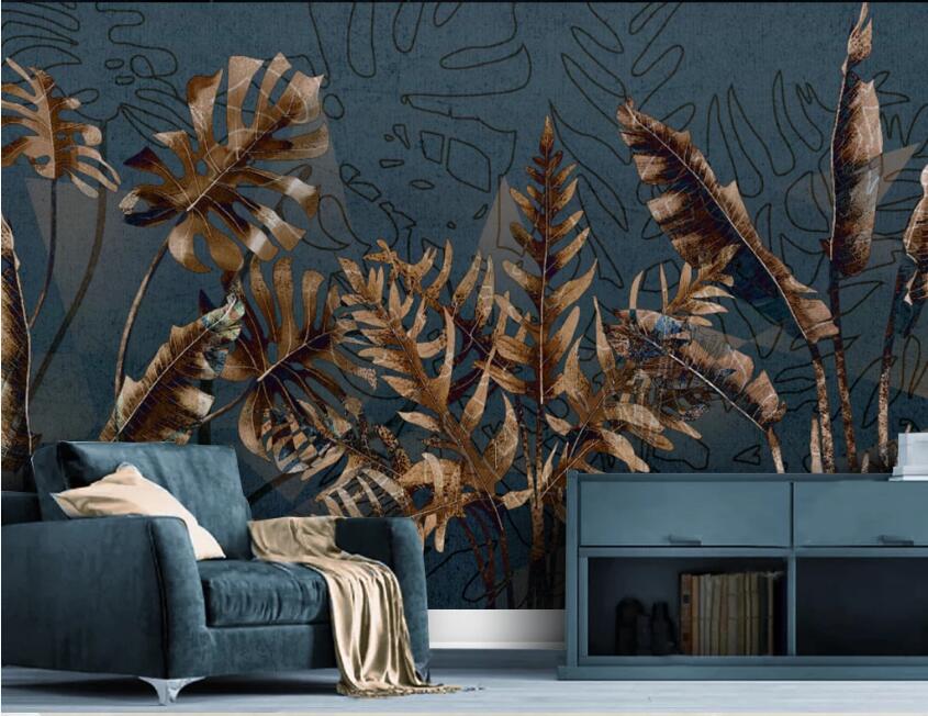 3D Leaves WC93 Wall Murals Wallpaper AJ Wallpaper 2