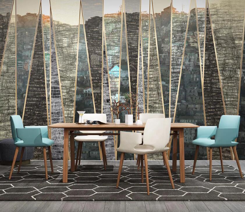 3D Geometric City WC81 Wall Murals Wallpaper AJ Wallpaper 2