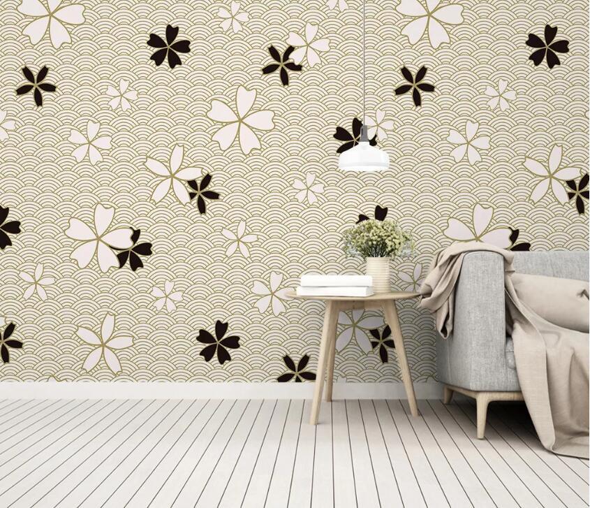 3D Black And White Floral WC76 Wall Murals Wallpaper AJ Wallpaper 2
