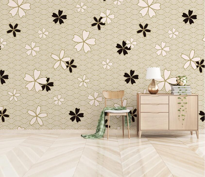 3D Black And White Floral WC76 Wall Murals Wallpaper AJ Wallpaper 2
