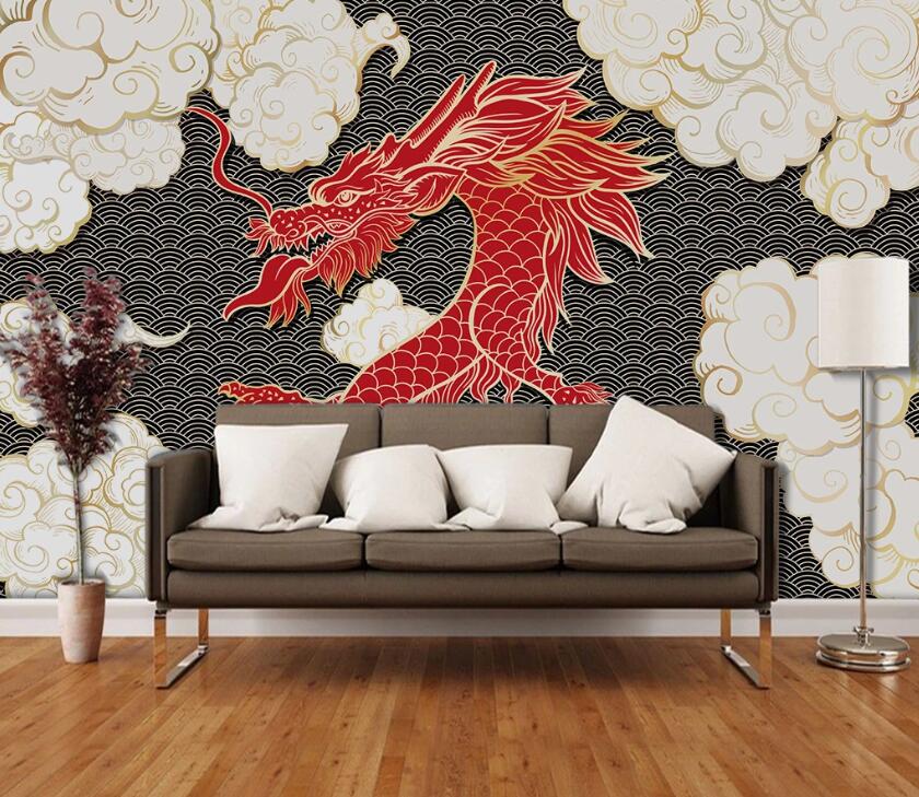 3D Red Dragon WC73 Wall Murals Wallpaper AJ Wallpaper 2