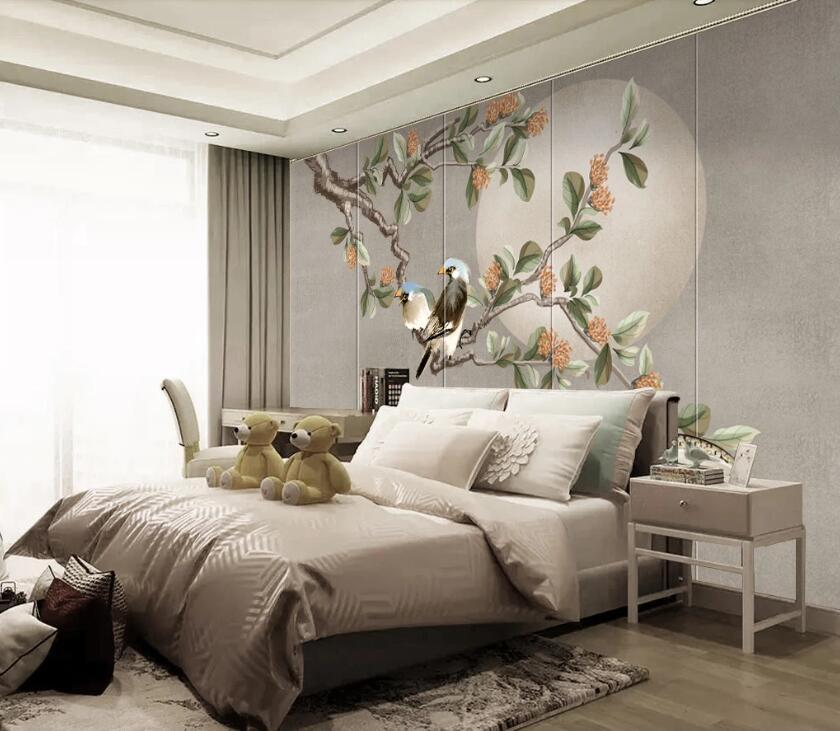 3D Bird Branch WC72 Wall Murals Wallpaper AJ Wallpaper 2