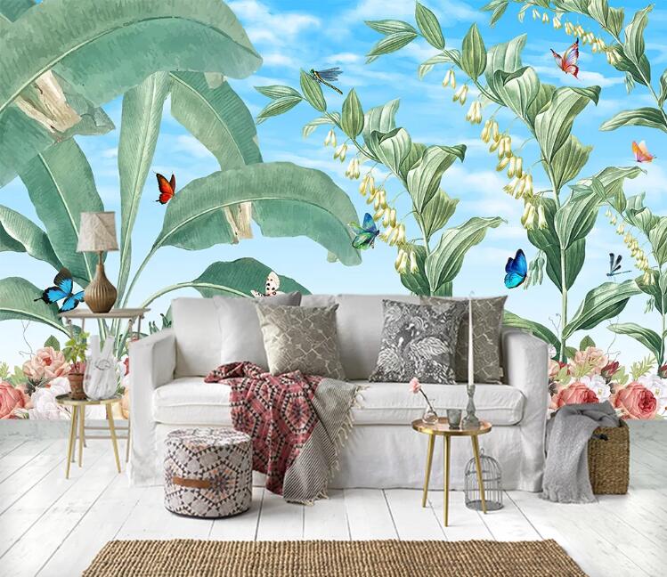 3D Green Plant WC55 Wall Murals Wallpaper AJ Wallpaper 2