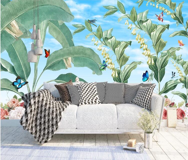 3D Green Plant WC55 Wall Murals Wallpaper AJ Wallpaper 2