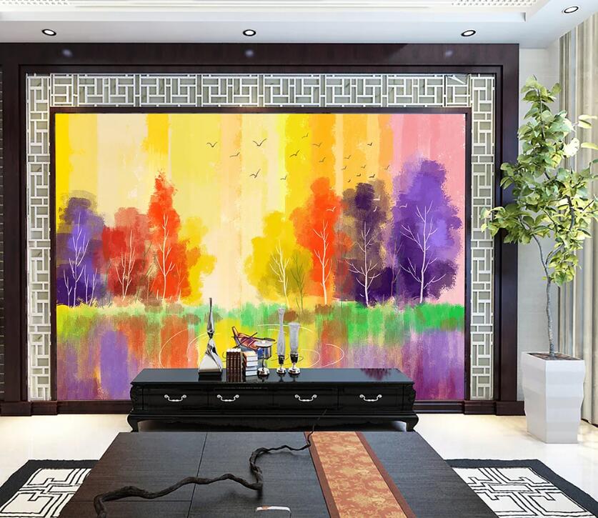 3D Color Forest WC45 Wall Murals Wallpaper AJ Wallpaper 2