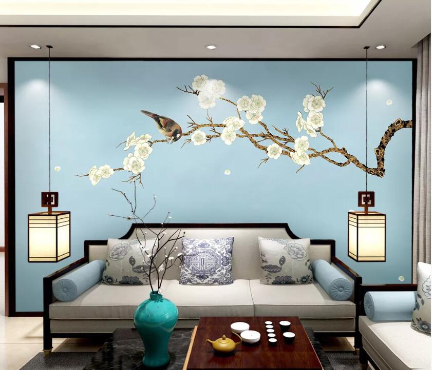 3D Flower Bird WC46 Wall Murals Wallpaper AJ Wallpaper 2