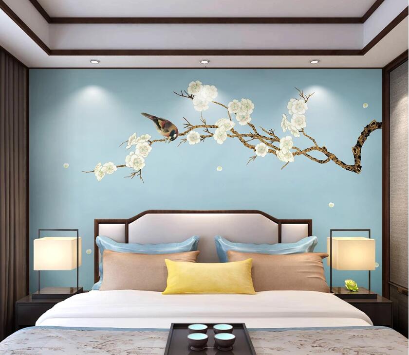 3D Flower Bird WC46 Wall Murals Wallpaper AJ Wallpaper 2