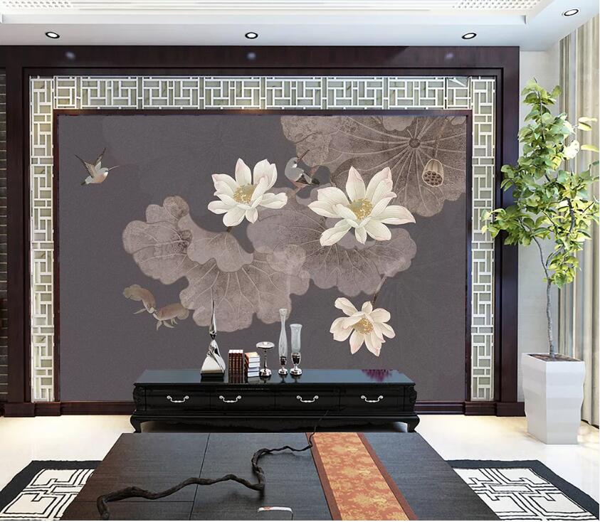 3D White Lotus WC42 Wall Murals Wallpaper AJ Wallpaper 2