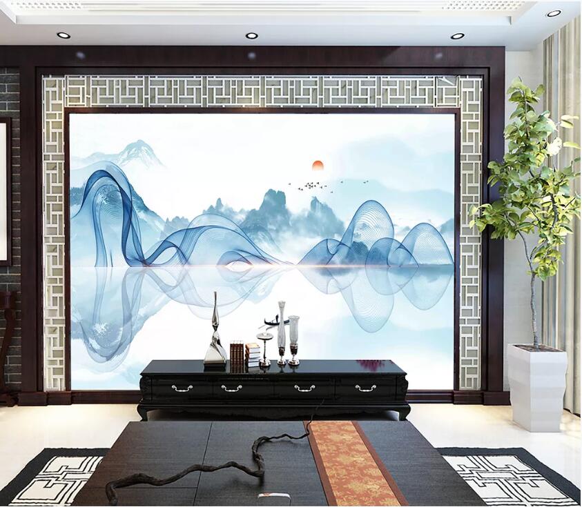 3D Blue Wave WC39 Wall Murals Wallpaper AJ Wallpaper 2