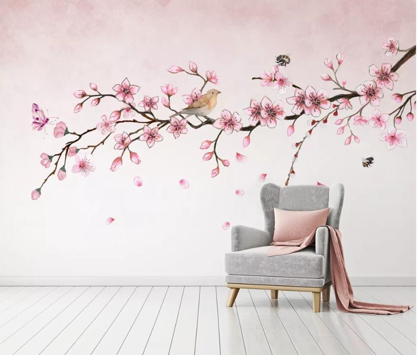 3D Peach Blossom WC03 Wall Murals Wallpaper AJ Wallpaper 2
