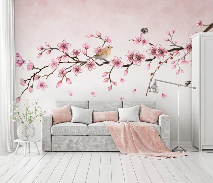 3D Peach Blossom WC03 Wall Murals Wallpaper AJ Wallpaper 2