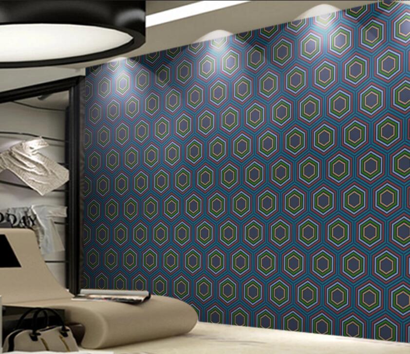 3D Colored Geometric Pattern WC01 Wall Murals Wallpaper AJ Wallpaper 2